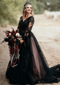 beautiful black dresses to wear to a wedding