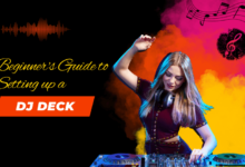 setting up a DJ deck