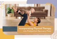 A new mother participating in a postpartum physical therapy session