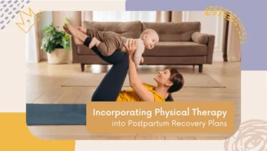 A new mother participating in a postpartum physical therapy session