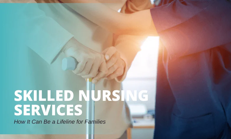 A compassionate nurse assisting a senior patient with a cane, highlighting the support provided by skilled nursing services.